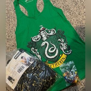 Assorted Harry Potter clothes and jewelry